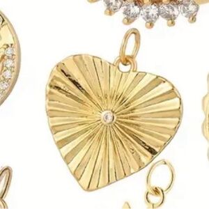 18k Gold Plated vintage heart design charm for necklace’s & bracelet’s boho chic